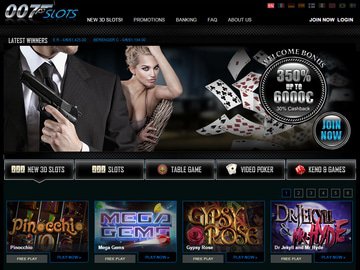 007Slots Casino Homepage Preview