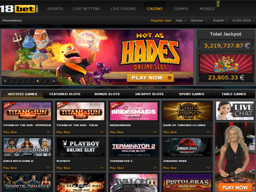 18Bet Casino Homepage Preview