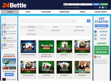 24Bettle Casino Homepage Preview