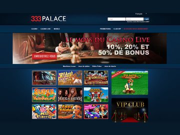 333 Palace Casino Homepage Preview