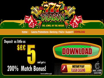 777Dragons Casino Homepage Preview