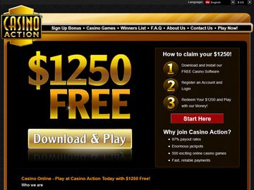 Action Casino Homepage Preview