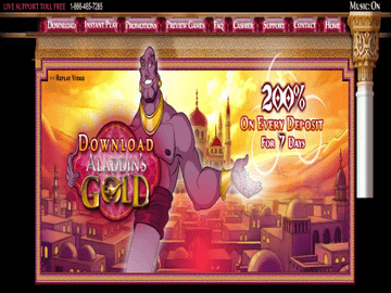 Aladdins Gold Casino Homepage Preview