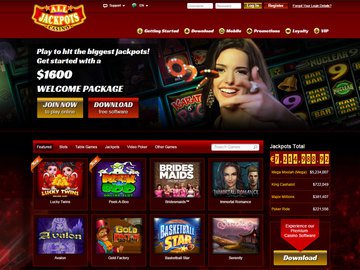 All Jackpots Casino Homepage Preview