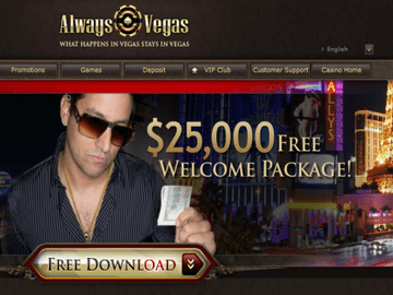 Always Vegas Casino Homepage Preview