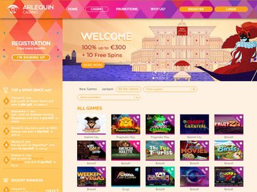 Arlequin Casino Homepage Preview