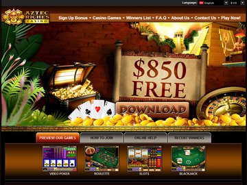 Aztec Riches Casino Homepage Preview