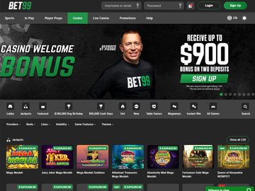 Bet99 Casino Homepage Preview