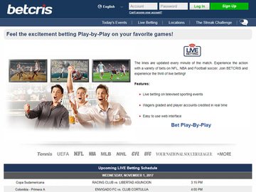 Betcris Homepage Preview