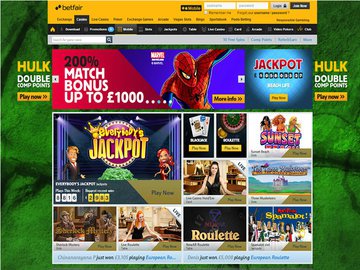 Betfair Casino Homepage Preview