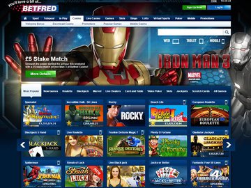 Betfred Casino Homepage Preview