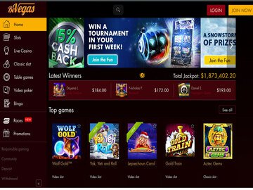 BeVegas Casino Homepage Preview
