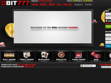 Bit777 Casino Homepage Preview