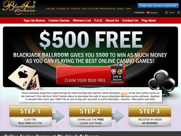 Blackjack Ballroom Casino Homepage Preview