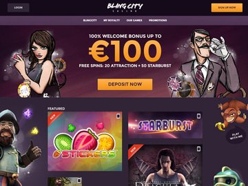 Bling City Casino Homepage Preview