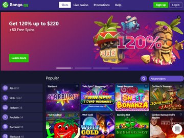 Bongo Casino Homepage Preview
