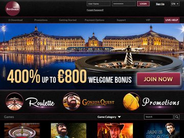 Bordeaux Casino Homepage Preview