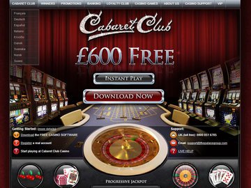 Cabaret Club Casino Homepage Preview