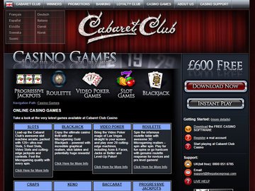 Cabaret Club Casino Software Preview