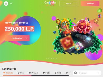 Cadoola Casino Homepage Preview