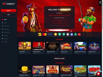 Canada777 Casino Homepage Preview