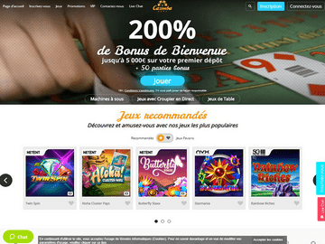 Casimba Casino Homepage Preview