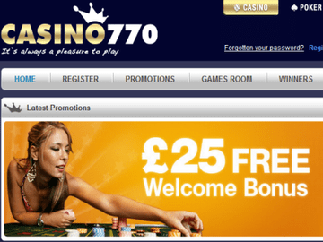 Casino 770 Homepage Preview