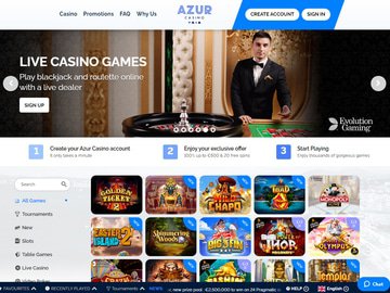 Casino Azur Homepage Preview