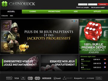 Casino Luck Homepage Preview