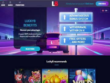 Casino Lucky8 Homepage Preview