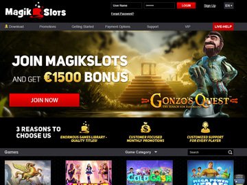 Casino MagikSlots Homepage Preview