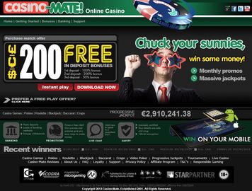 Casino Mate Homepage Preview