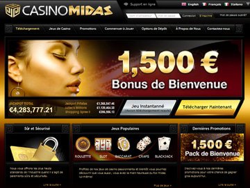 Casino Midas Homepage Preview