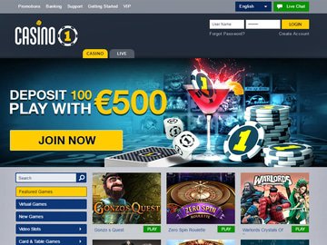 Casino1Club Homepage Preview