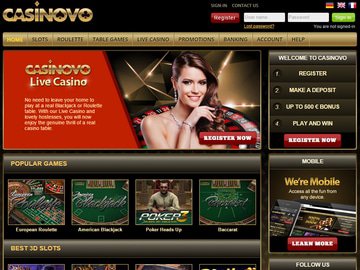 Casinovo Homepage Preview