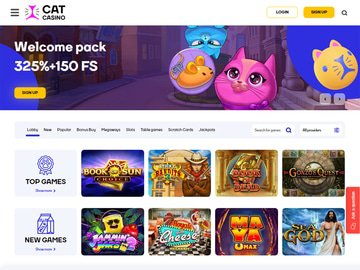 Cat Casino Homepage Preview