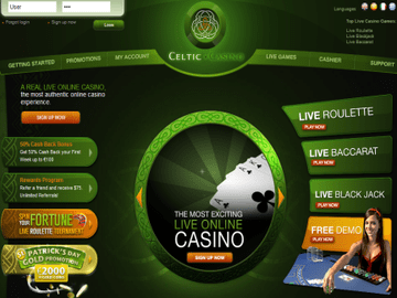 Celtic Casino Homepage Preview