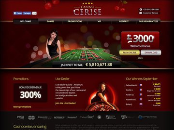 Cerise Casino Homepage Preview