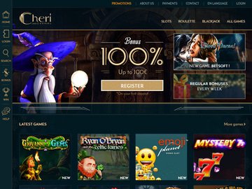Cheri Casino Homepage Preview