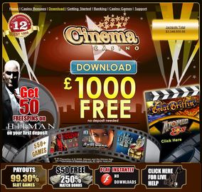 Cinema Casino Homepage Preview