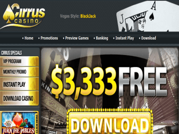 Cirrus Casino Homepage Preview