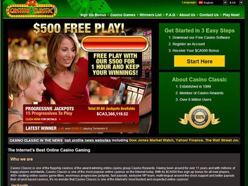 Classic Casino Homepage Preview