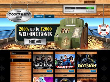 Company Casino Homepage Preview