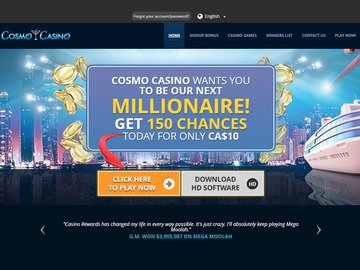 Cosmo Casino Homepage Preview