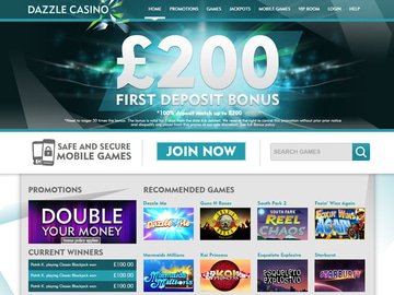 Dazzle Casino Homepage Preview