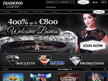 Diamond Club VIP Casino Homepage Preview