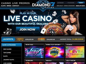 Diamond7 Casino Homepage Preview