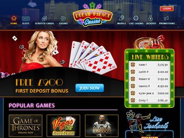 Dream Palace Casino Homepage Preview