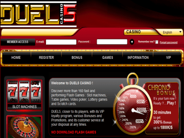 Duel5 Casino Homepage Preview
