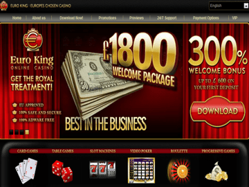 Euro King Casino Homepage Preview